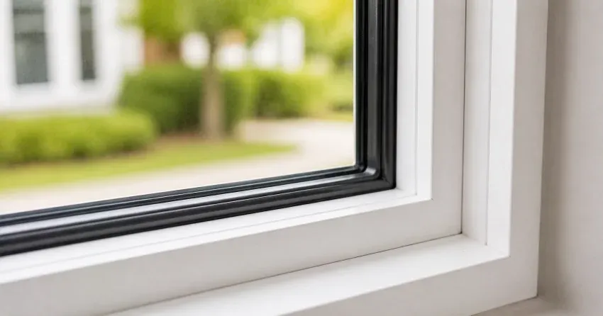 technician repairing window and door hardware in Myrtle, Whitby home