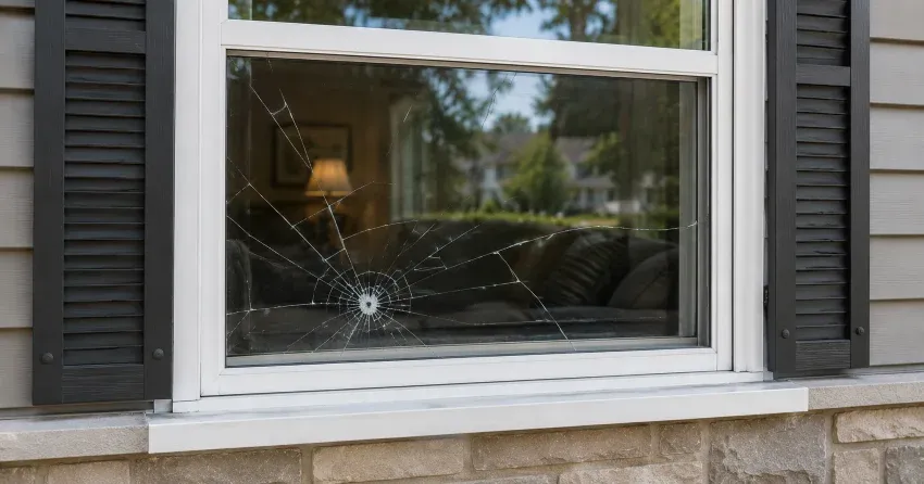 technician measuring window opening for emergency glass replacement Pringle Creek, Whitby