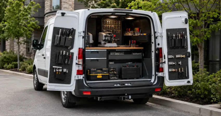 mobile locksmith service vehicle equipped with tools in Whitby