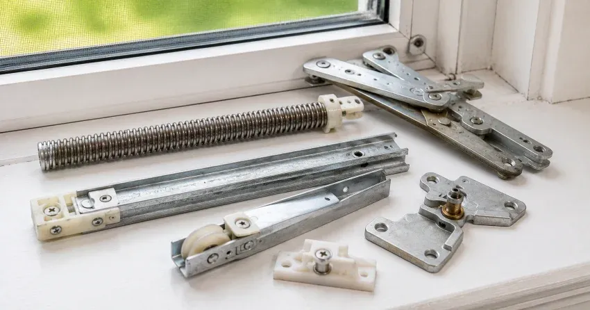 technician adjusting window sash alignment in Whitby home